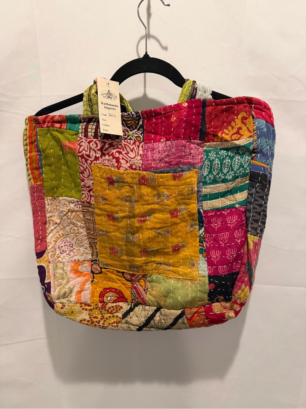 NWT Kathmandu Kantha Patchwork Multicolor Tote Bag 16X16.100%cotton,beach,boho